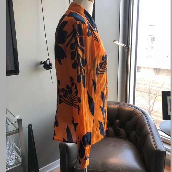 New Nice Things Poppy Buttondown Shirt Size 36 / 4 - Picture 3 of 6